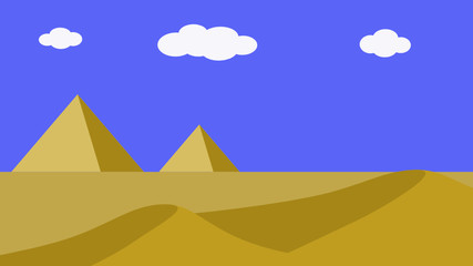 Fototapeta na wymiar vector illustration of a desert landscape with pyramid