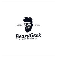 Character Beard Men Logo Design Vector Illustration Template Idea
