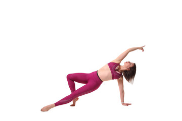 Fototapeta na wymiar Sporty young woman doing yoga practice