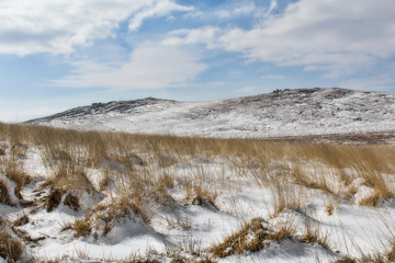 winter mountain landscape in cornwall