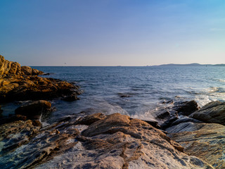 Afternoon sea rocks in the island