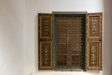 brown wooden window in marrakech