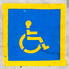 Handicapped symbol on parking space