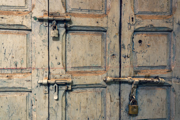 gray wooden door in marrakech