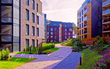 European complex of apartment residential buildings reflex