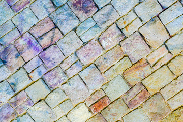 Stone texture background. Wall outdoors.