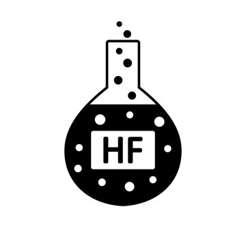Laboratory glass with hydrofluoric acid.