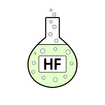 Laboratory glass with hydrofluoric acid.