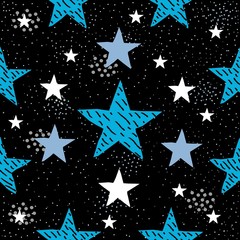 Obraz premium Cute Star Background. Seamless Pattern with stars.
