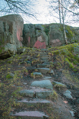 Fototapeta premium stairs in the stone park 