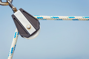 Closeup of the boat shackle