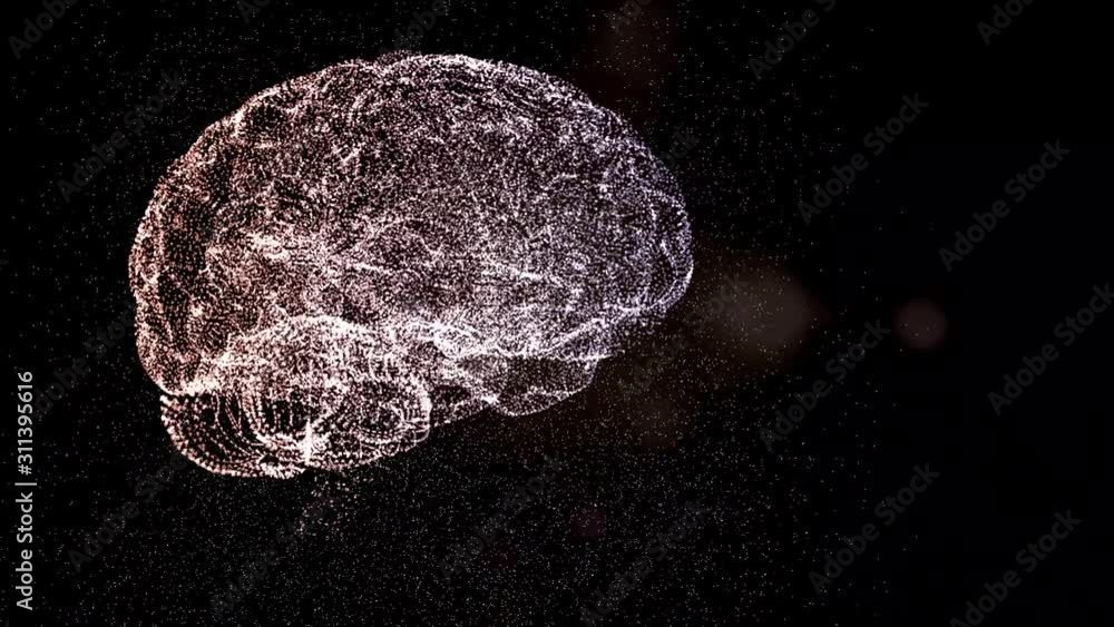 Wall mural the universe within an abstrct brain mockup floating in space.