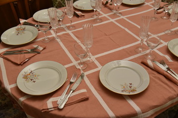 Dishes on the Table Before the Dinner