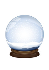 Boule &agrave; neige transparente avec neige