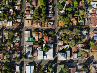 Aerial shot of rooftops in rural Costa Rica