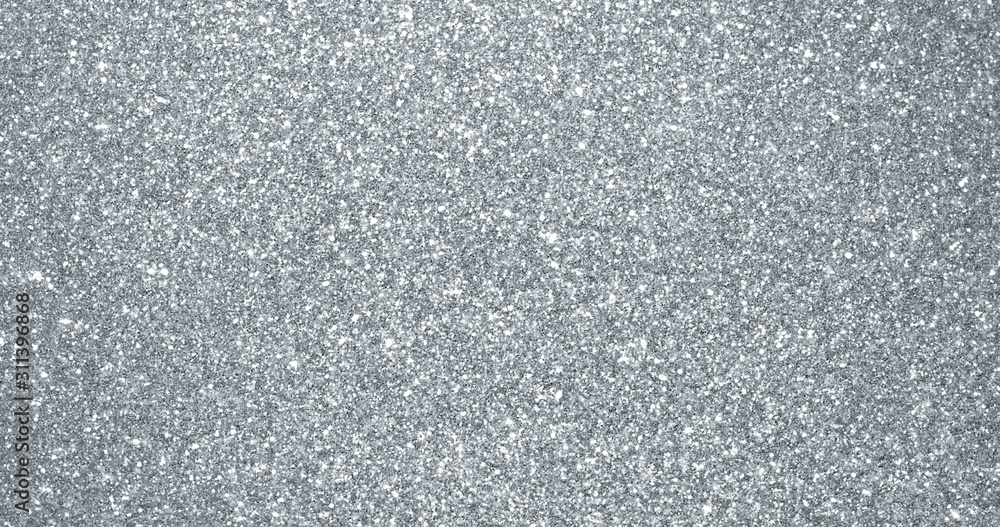 Aufkleber silver glitter background, sparkling shimmer glow particles texture. silver light sparks and glitter