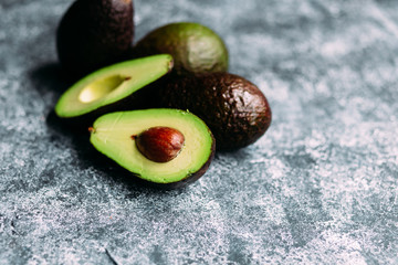 Avocado on the table. Healthy eating.