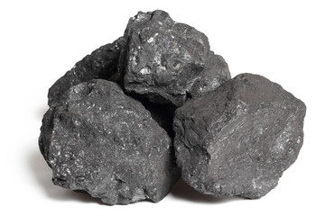 Coal rock. Isolated on a white background.
