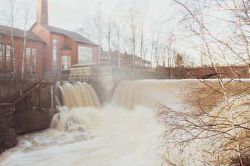 hydroelectric power station dam on the river