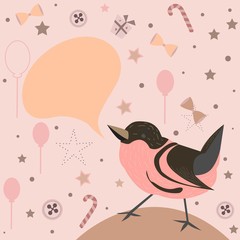 Baby Girl Birth announcement. Baby shower invitation card.