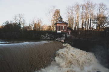hydroelectric power station dam on the river
