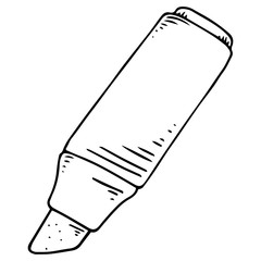 Marker icon. Highlighter. Vector illustration of a highlighter, a marker. Hand drawn felt-tip pen.