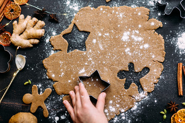 Cooking Gingerbread Cookies in the Kitchen