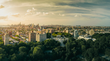 Aerial view of Brooklyn from Prospect Park - obrazy, fototapety, plakaty