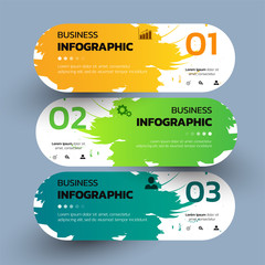 Set of Infographics banners with watercolors splash design.can be used for workflow layout, diagram, web design. Creative banner, label vector.