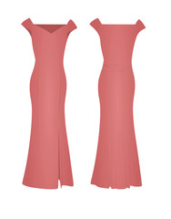 Pink elegant dress. vector illustration