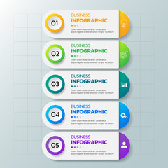 Infographics design template,3D Business concept with 5 steps or options, can be used for workflow layout, diagram, annual report, web design.Creative banner,label vector.