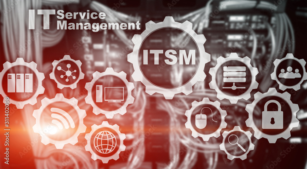 Wall mural itsm. it service management. concept for information technology service management on supercomputer 