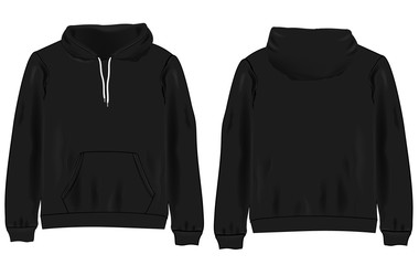 Black hoodie isolated on white background