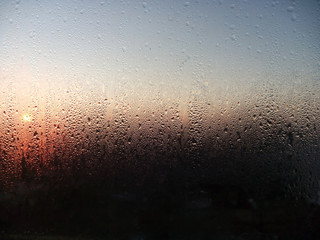 drops on the window, dawn