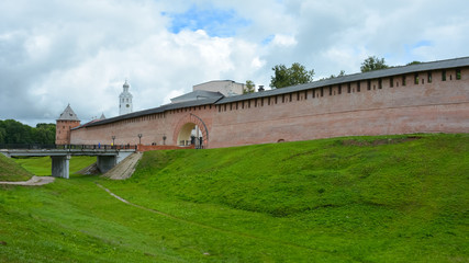 Fototapeta na wymiar Towers and walls of the Novgorod Kremlin