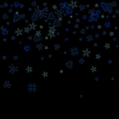 Abstract form of flying snowflakes Flying snowflakes, snow flakes Creative design of packaging, wallpapers, tiles, textiles, covers