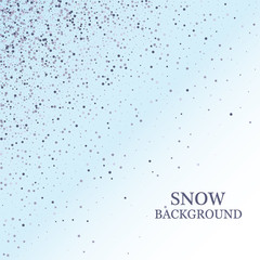 Flying snowflakes on a light blue background. Winter Abstract snowflakes. Falling snow.