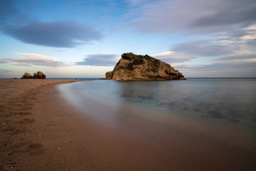 Beautiful rock formation at beach in Şile, Turkey