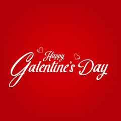 Happy Galentine's Day hand lettering typography card with handwritten calligraphy text, red gradient background. Elegant and classic quote