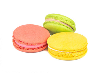Three multicolored macaroons
