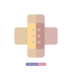 bandage icon in flat style. Vector logo design template. Modern design icon, symbol, logo and illustration. Vector graphics illustration and editable stroke. Isolated on white background.