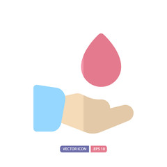 Fototapeta premium blood donation icon in flat style. Vector logo design template. Modern design icon, symbol, logo and illustration. Vector graphics illustration and editable stroke. Isolated on white background.