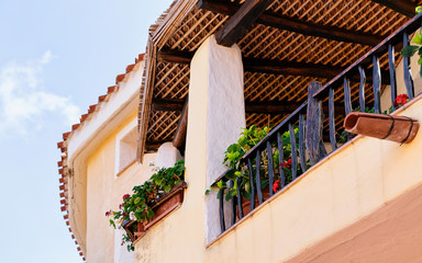 Balcony of residential house in Porto Cervo reflex