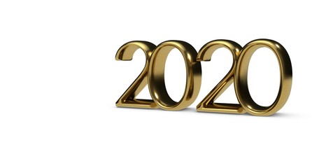 2020 New Year isolated on Background. 3d Illustration