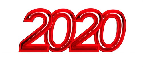 2020  isolated on Background. 3d Illustration