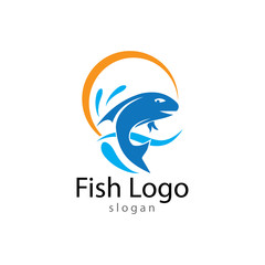 Fish logo template. Creative vector symbol