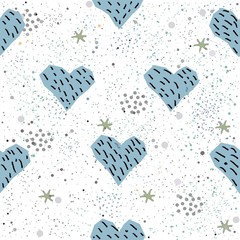 Cute Hearts Background. Seamless Pattern with hearts.