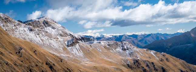 Cotschen Peak in Valley passo Stelvio, Italy. Mountain landscape in autumn
