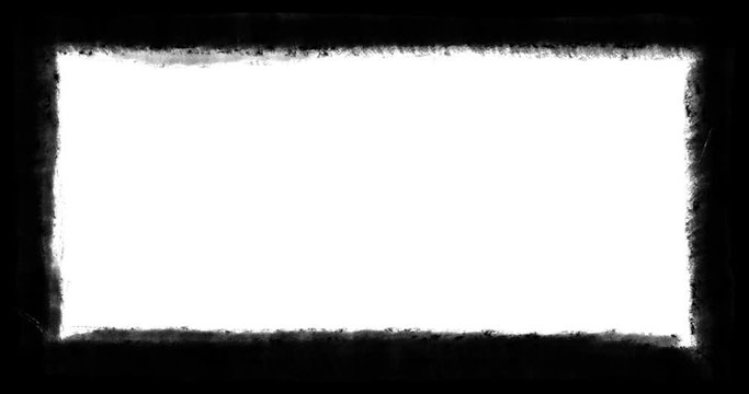 Grunge, black, hand drawn border frame around of 4k movie clip