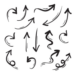 Arrows icons hand drawn vector editable set